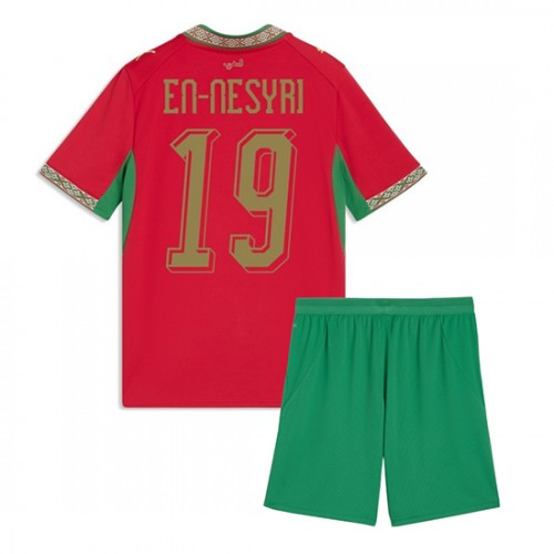 Dětský Fotbalový dres Maroko Youssef En-Nesyri #19 MS 2026 Domácí Krátký Rukáv (+ trenýrky)
